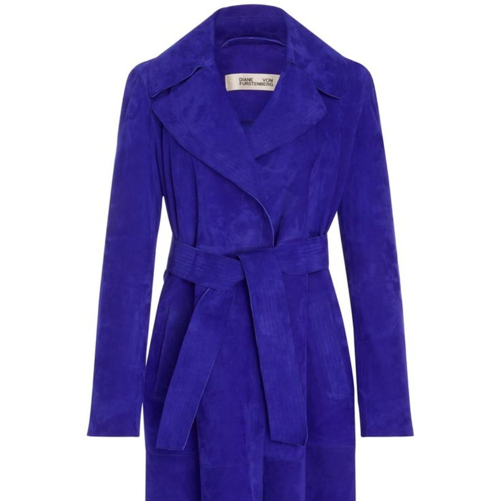 DVF Cobalt Blue Suede Trench Size M ***LAST ONE, SOLD OUT EVERYWHERE***